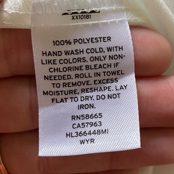 Hinge White Triple Tie Back Blouse Size Small Peplum Chic - Picture 8 of 8